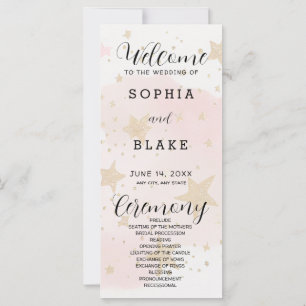 Hochzeitsprogramm für Gold, Blush & Off White Star