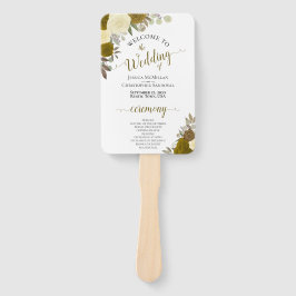 Hochzeitsprogramm für Gold und Gelb Fächer