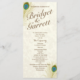Hochzeitsprogramm für Golden Peacock Feathers Programm