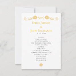 Hochzeitsprogramm für Golden Yellow and White Flor