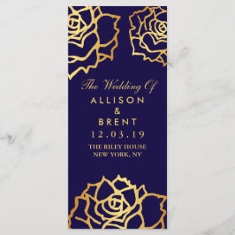 Hochzeitsprogramm für Goldene Rose - Blau Programm