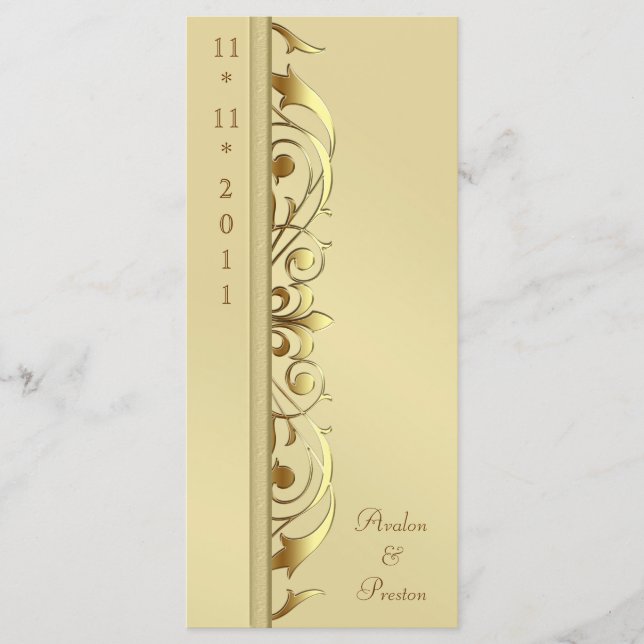 Hochzeitsprogramm für Großherzogtum Gold Programm (Vorderseite)