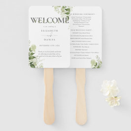 Hochzeitsprogramm für grüne Blumenschrift Fächer
