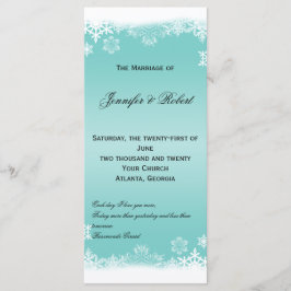 Hochzeitsprogramm für hellblaue und weiße Schneefl Programm