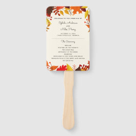 Hochzeitsprogramm für Herbstleaves Fächer