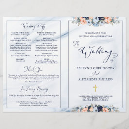 Hochzeitsprogramm für Hochzeitsmaße in Wasserfarbe