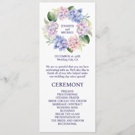 Hochzeitsprogramm für Hydrangeas Spring Flowers Programm