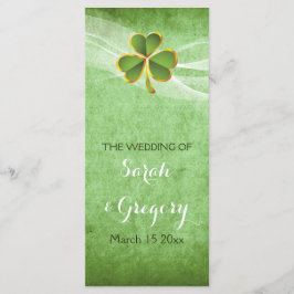 Hochzeitsprogramm für Irisch-Klee und Schleier Programm