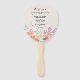 Hochzeitsprogramm für Korallen und Elfenbeinflora Fächer