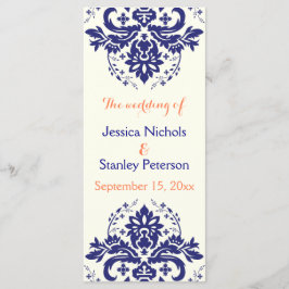 Hochzeitsprogramm für Korallenbäume in Blau Programm