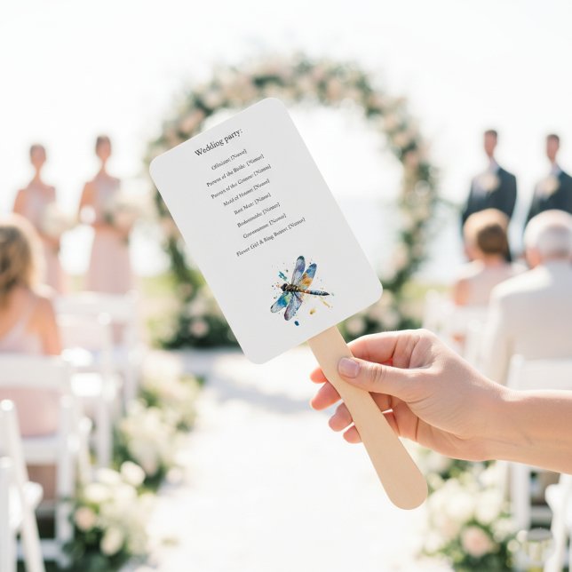 Hochzeitsprogramm für Libellen, maßgeschneidert Fächer (Von Creator hochgeladen)