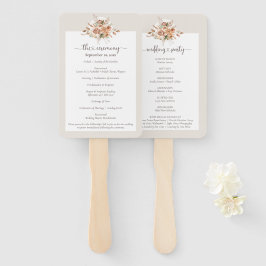 Hochzeitsprogramm für Light Earth Tone Floral / Pa Fächer