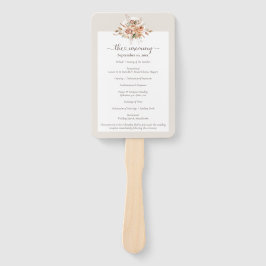 Hochzeitsprogramm für Light Earth Tone Floral / Pa Fächer