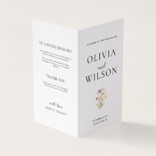 Hochzeitsprogramm für Lila Blumen