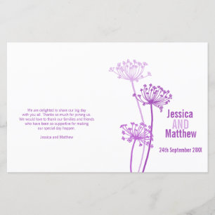 Hochzeitsprogramm für lila Chervil-Blume