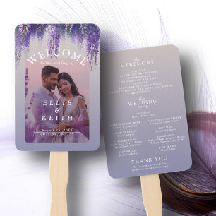Hochzeitsprogramm für Lila Foto Fächer