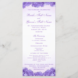 Hochzeitsprogramm für lila Hydrangeas Programm