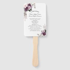 Hochzeitsprogramm für Lila-rosa Blume in Wasserfar Fächer