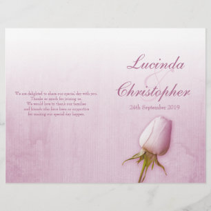 Hochzeitsprogramm für lila Rose