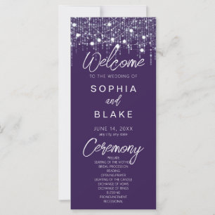Hochzeitsprogramm für lila und weiße Weihnachtssti
