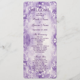 Hochzeitsprogramm für lila weiße Blume Programm