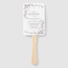 Hochzeitsprogramm für lila Wildblume Fächer