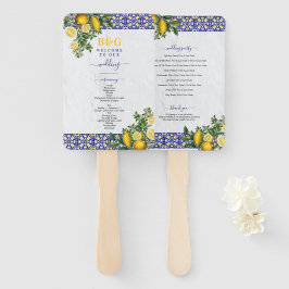Hochzeitsprogramm für mediterrane Tile Lemon Fächer