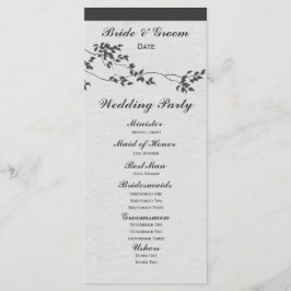Hochzeitsprogramm für Minimalistische Schwarz-Weiß Programm