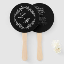 Hochzeitsprogramm für mit Monogramm Skriptzweige C