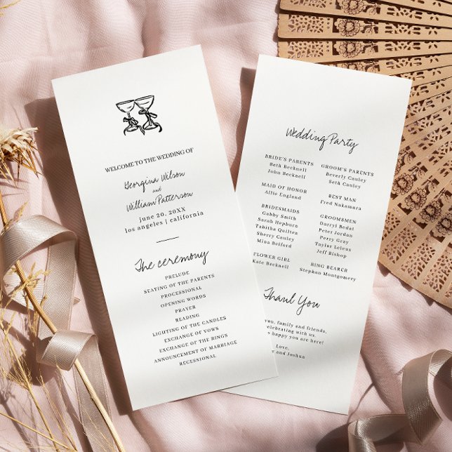 Hochzeitsprogramm für moderne handgezeichnete Hoch Programm (Von Creator hochgeladen)