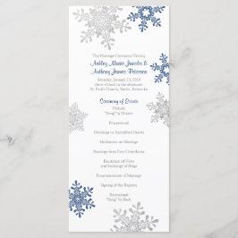 Hochzeitsprogramm für Navy Blue Silver Snowflake Programm