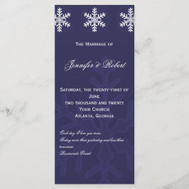 Hochzeitsprogramm für Navy Blue Snowflake Programm