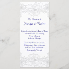 Hochzeitsprogramm für Navy Blue und White Floral Programm