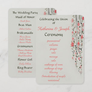 Hochzeitsprogramm für orientalisch-blumenfarbene W Einladung