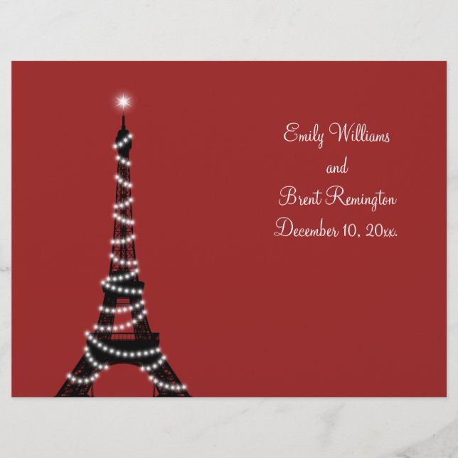 Hochzeitsprogramm für Paris Lights (Vorderseite)