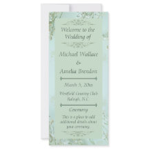 Hochzeitsprogramm für Pastel Aquamarin White Blume