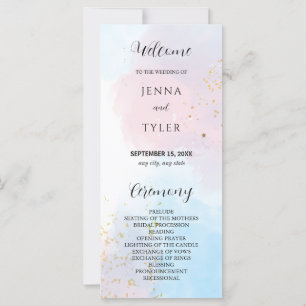 Hochzeitsprogramm für Pastellrosa und Blaue Wasser