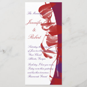 Hochzeitsprogramm für Red and Lila Leaf Design Programm
