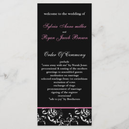 Hochzeitsprogramm für rosa Damast Programm