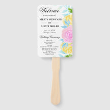 Hochzeitsprogramm für Rosa Gelbbläuenblumen