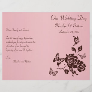 Hochzeitsprogramm für Rosa und Braun