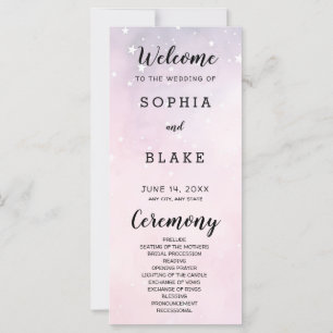 Hochzeitsprogramm für Rosa und Lila Sterne