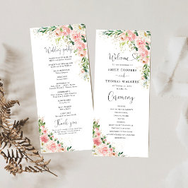 Hochzeitsprogramm für Rosen in Rosa Blush Programm