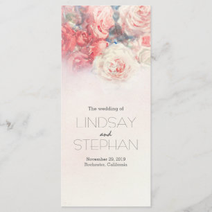 Hochzeitsprogramm für Rosen und Rosen Programm
