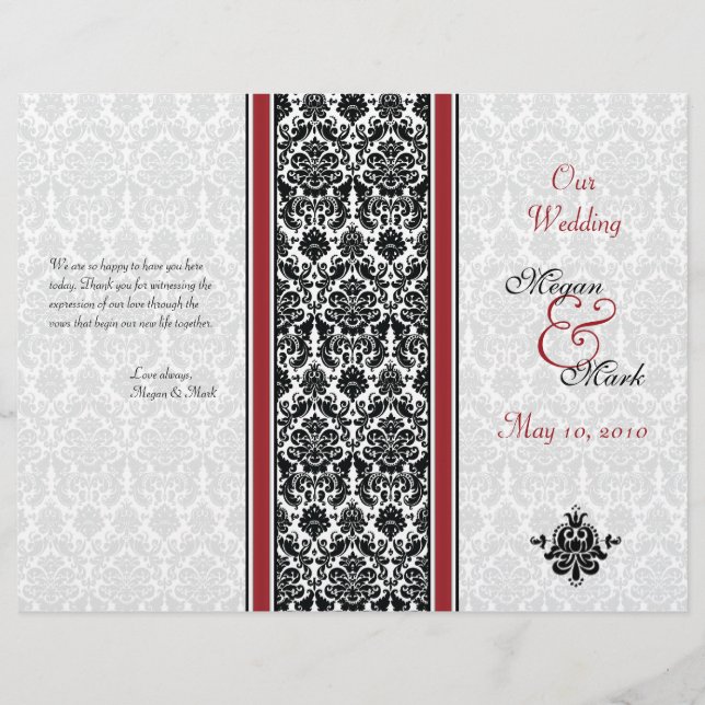 Hochzeitsprogramm für Rot und Schwarz (Vorderseite)
