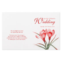 Hochzeitsprogramm für Rote Blumen