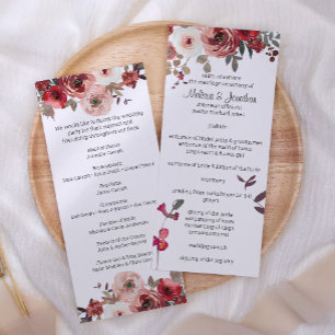 Hochzeitsprogramm für Rote Blüte Rose Programm