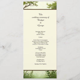 Hochzeitsprogramm für rustikale Grünpflanzen Programm