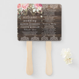 Hochzeitsprogramm für rustikale Holzflorenleuchten Fächer
