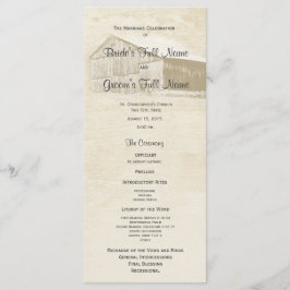 Hochzeitsprogramm für rustikale Landhäuser Programm